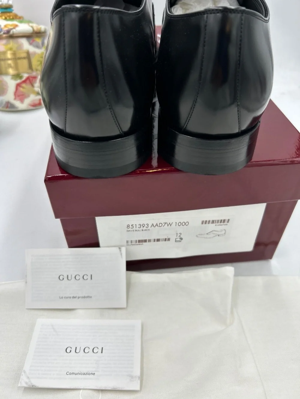 Men’s Gucci Topstitch Leather Lace-Up Oxford Dress Shoes. Size 12 fits 12.5.